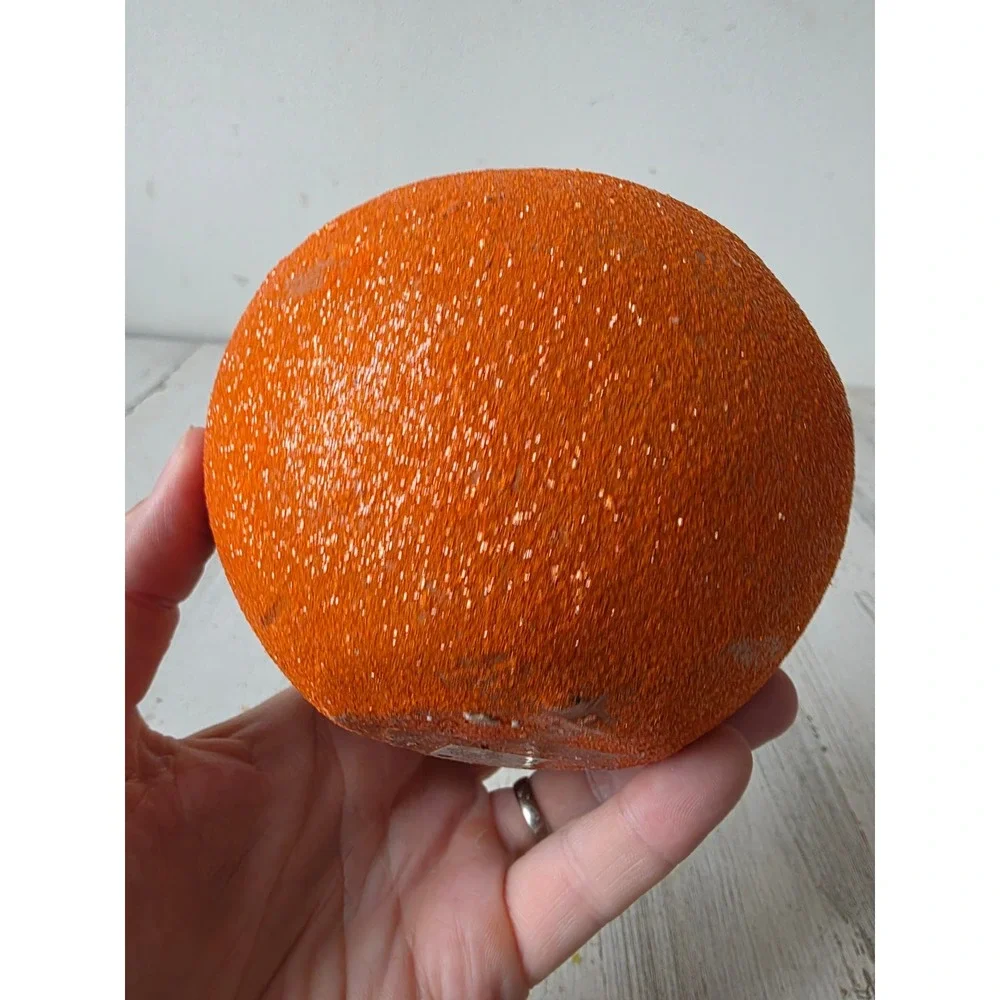 Dept 56 glitter pumpkin Halloween glitterville? Candle figurine statue decor